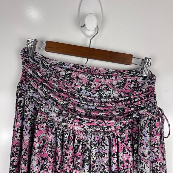 Isabel Marant Floral Ruffle Mini Skirt Women’s Size 40 Handkerchief Hem Designer - Picture 6 of 9